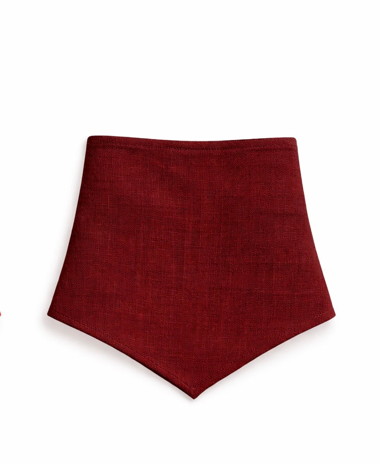 The Linen Edit – Rust Dune | Magnetic Linen Neck Scarf for Sun Protection