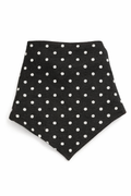 The Linen Edit – Classic Noir Dot | Magnetic Linen Neck Scarf for Sun Protection