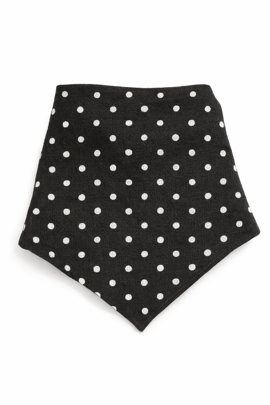 The Linen Edit – Classic Noir Dot | Magnetic Linen Neck Scarf for Sun Protection