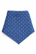 The Linen Edit – Harbor Denim Dot | Magnetic Linen Neck Scarf for Sun Protection