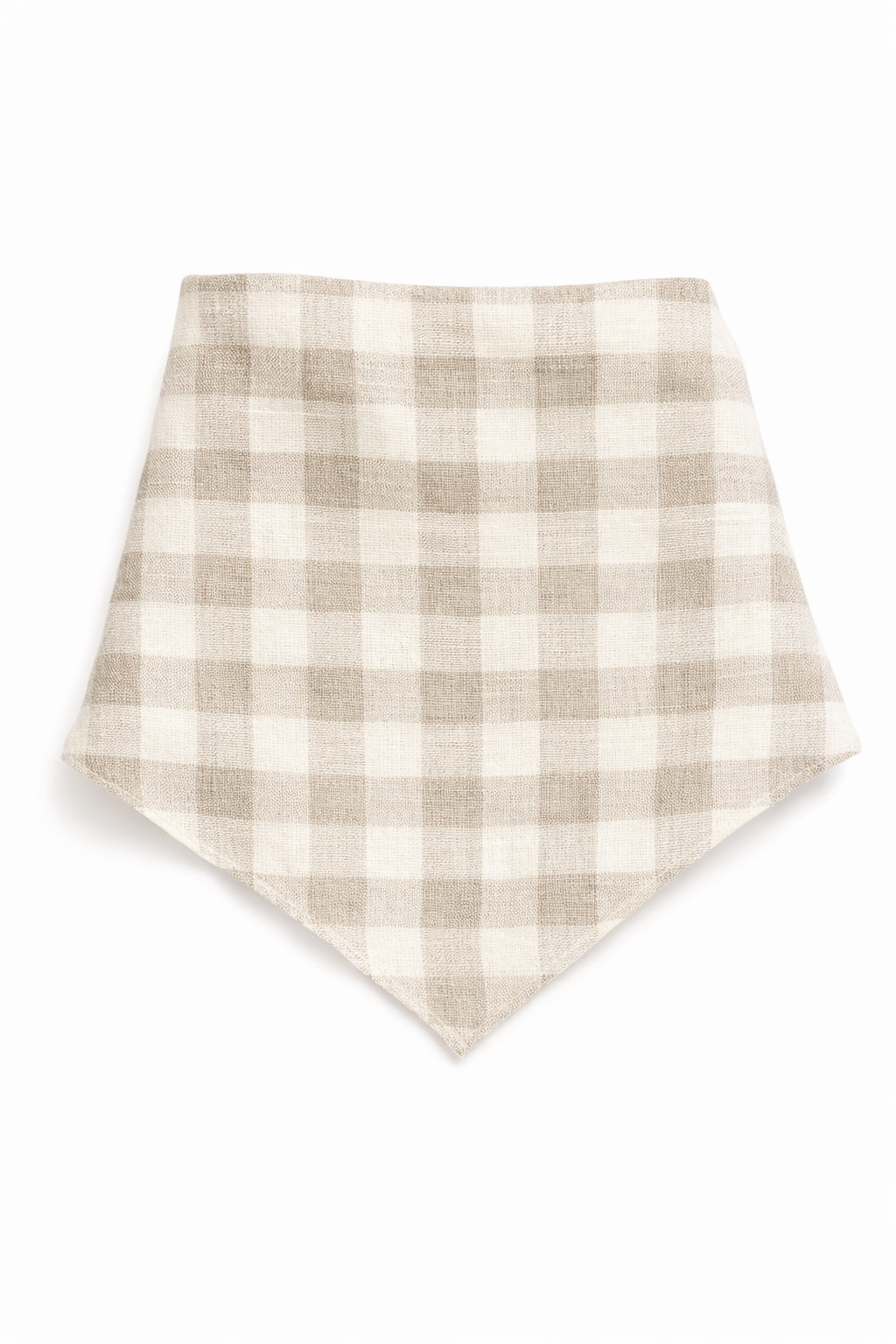 The Linen Edit – Sandstone Check | Magnetic Linen Neck Scarf for Sun Protection