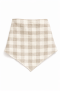 The Linen Edit – Sandstone Check | Magnetic Linen Neck Scarf for Sun Protection